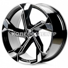 Replica Audi (A5633) 9x20 5x112 ET20 DIA66,6 (gloss black machined face)