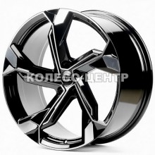Replica Audi (AU6136) 10x23 5x112 ET15 DIA66,6 (black machined face)