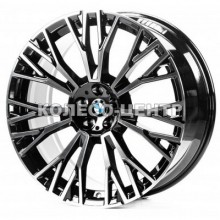 Replica BMW (B002) 10,5x22 5x112 ET43 DIA66,6 (gloss black machined face)