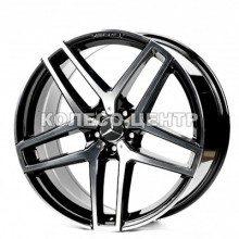Replica Mercedes (MR001-05) 10x21 5x112 ET52 DIA66,6 (black machined face)