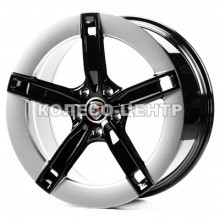 Replica Porsche (PR350) 9,5x21 5x130 ET60 DIA71,6 (black silver flange)
