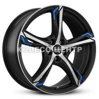 Ronal R62 8x19 5x110 ET33 DIA65,1 (jet black matt machined face blue)